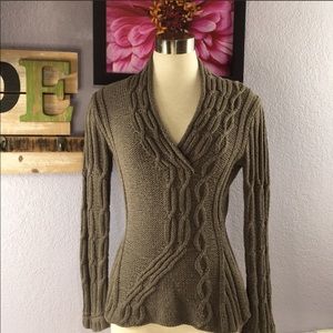 Sundance taupe V-neck sweater small